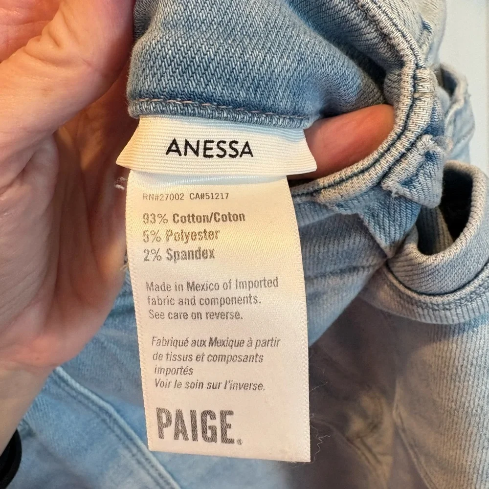 PAIGE Anessa High-Rise Wide Leg Women’s Jeans in Suki Distressed - Size 32P - Picture 8 of 15